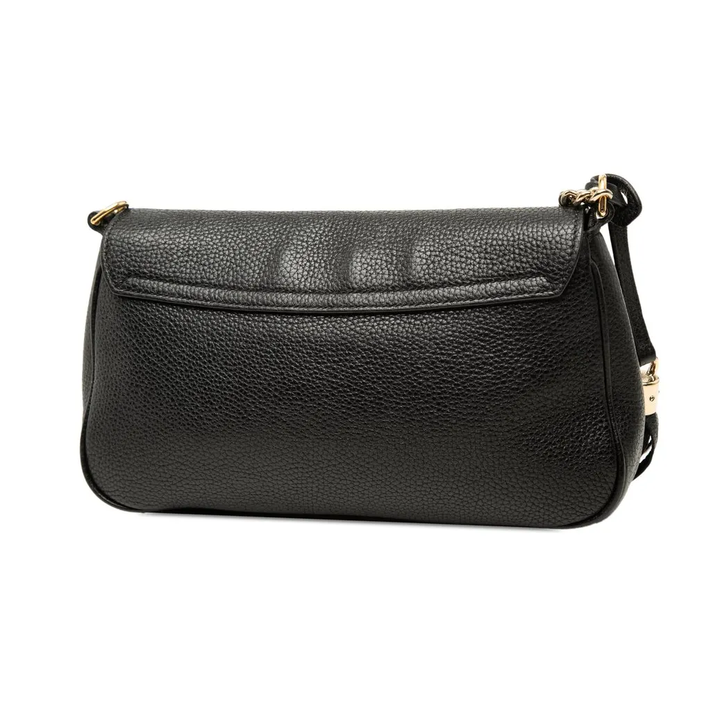 Gucci Medium Calfskin Soho Chain Flap Crossbody Black Leather Very good - Back View