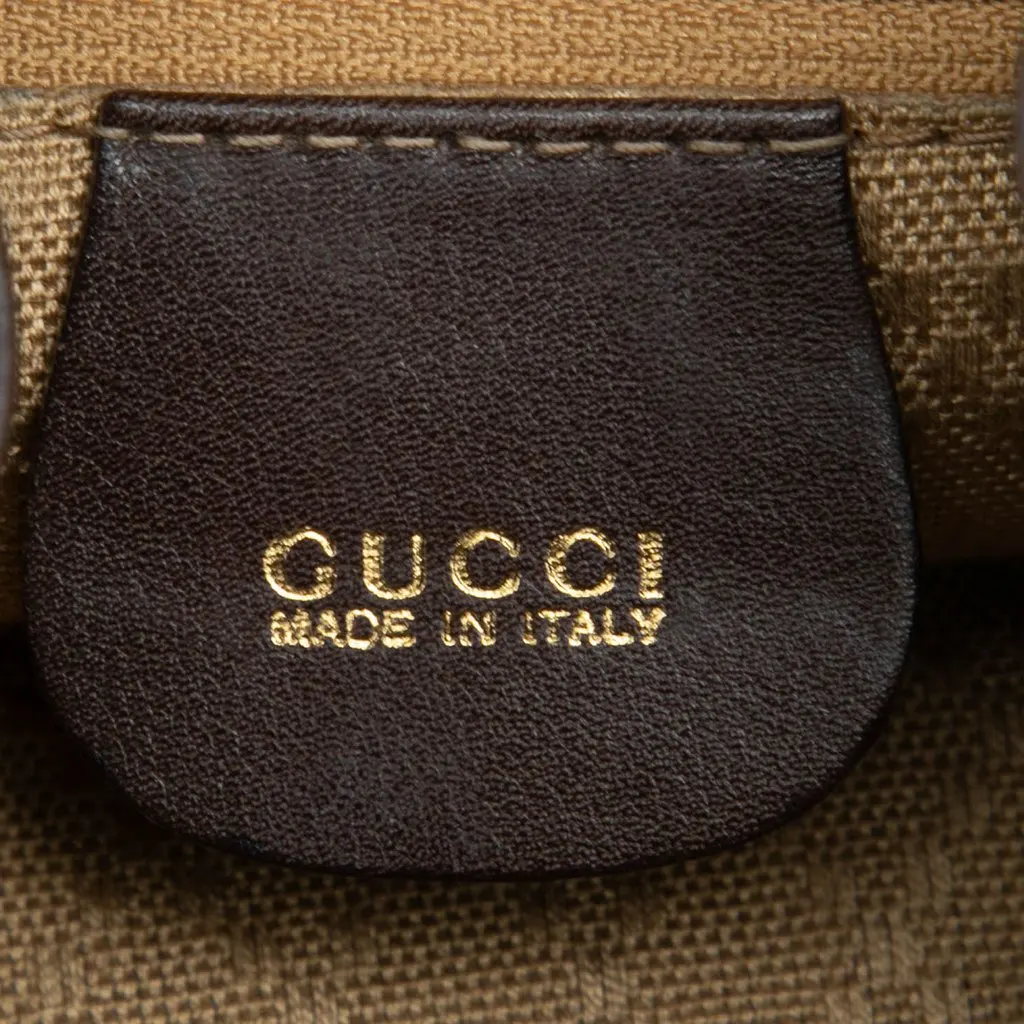 Gucci Mini Calfskin Bamboo Drawstring Backpack Brown Leather Very good - Box View