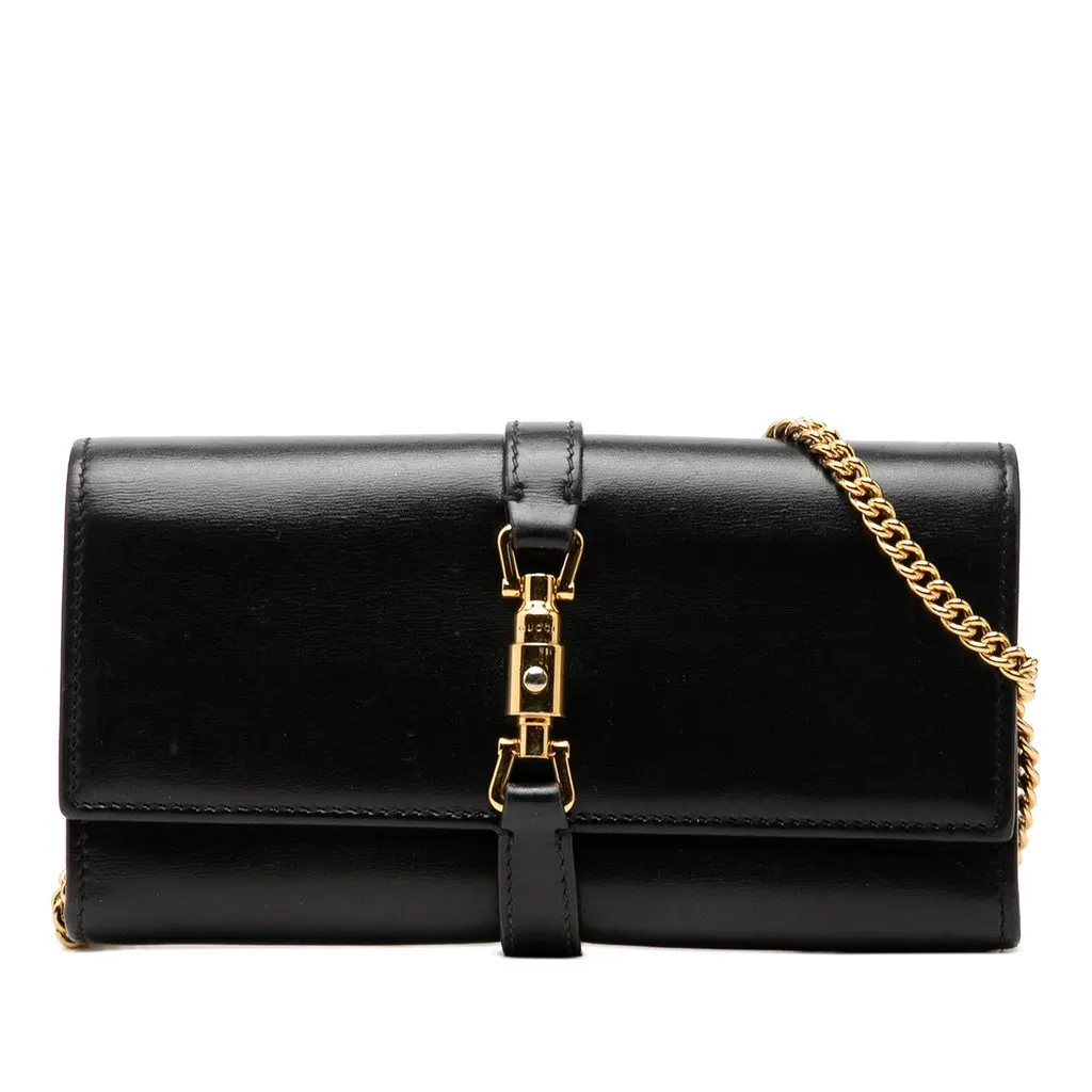 Gucci Calfskin Jackie 1961 Wallet On Chain Black Leather Very good - Front View