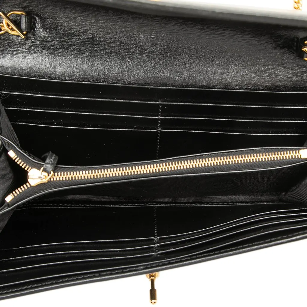 Gucci Calfskin Jackie 1961 Wallet On Chain Black Leather Very good - Model View