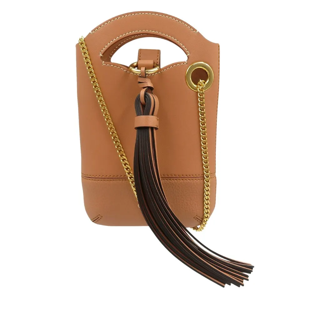 Chloé Leather Walden Phone Pouch Brown Leather Very good - Front View