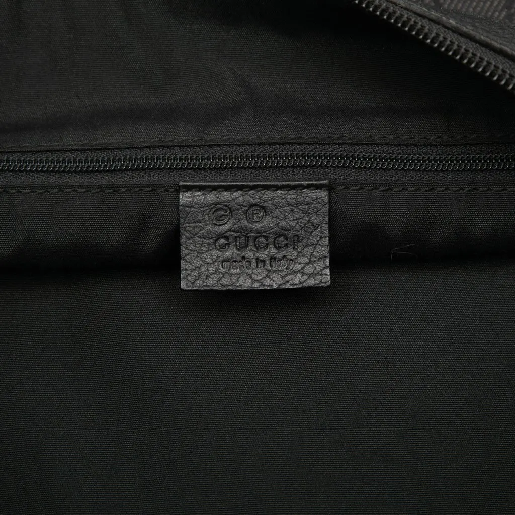 Gucci Large GG Denim Half Moon Crossbody Black Very good - Box View