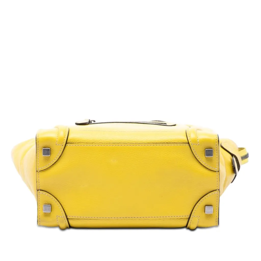 Celine Micro Leather Luggage Tote Yellow Leather Very good - Inside View