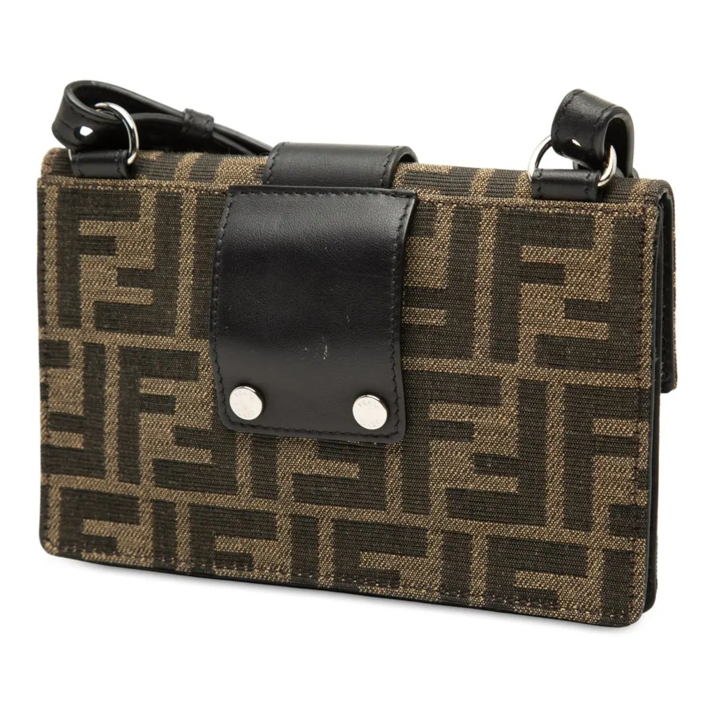 Fendi Zucca Canvas Convertible Baguette Pouch Brown Very good - Back View