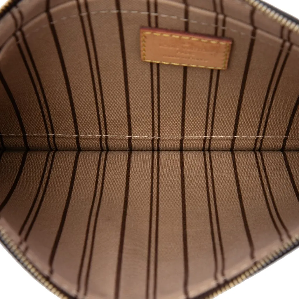 Louis Vuitton Monogram Neverfull MM Pouch Brown Canvas Very good - Model View