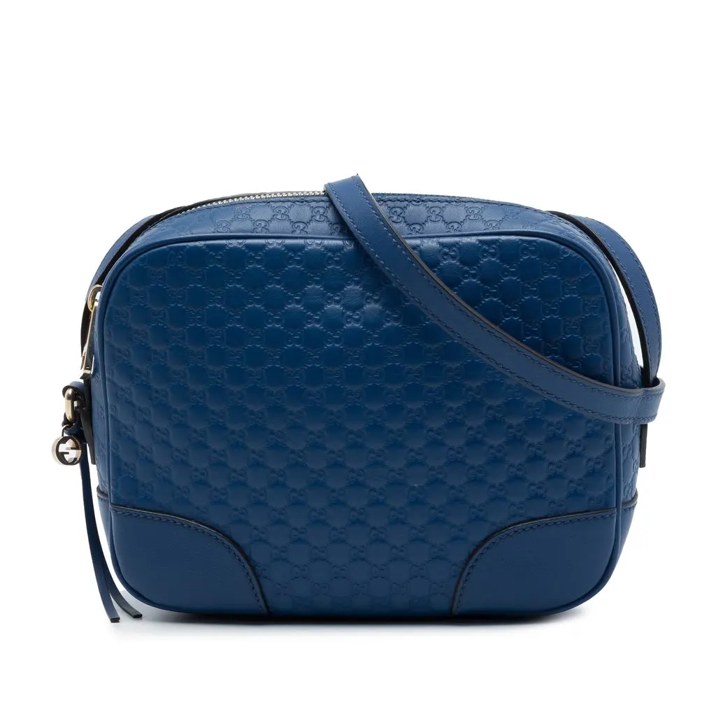 Gucci Microguccissima Bree Crossbody Blue Leather Very good - Front View