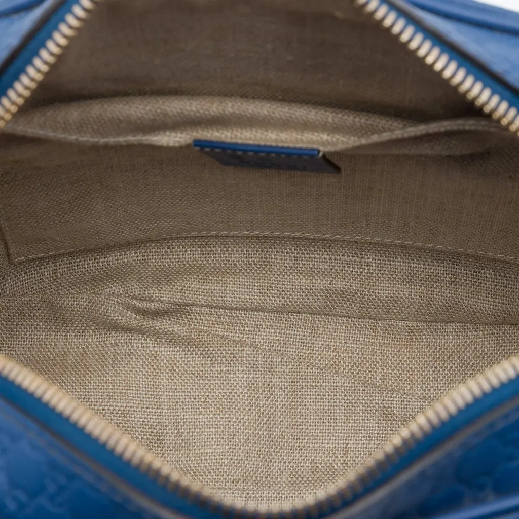 Gucci Microguccissima Bree Crossbody Blue Leather Very good - Model View