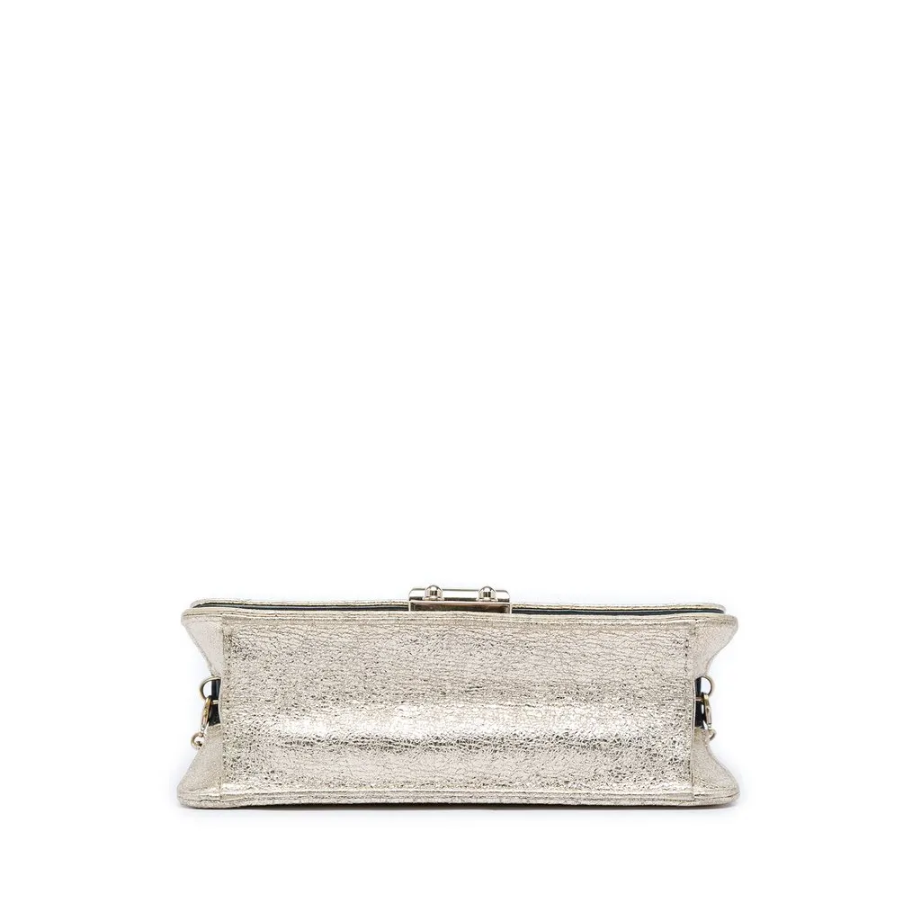 Dior Metallic Crinkled Calfskin Cannage Miss Dior Promenade Wallet on Chain Gold Leather Very good - Inside View
