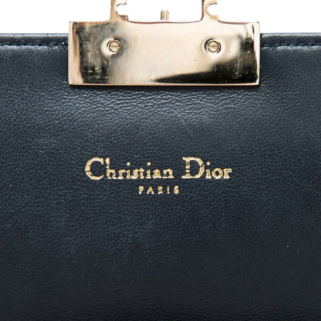 Dior Metallic Crinkled Calfskin Cannage Miss Dior Promenade Wallet on Chain Gold Leather Very good - Box View