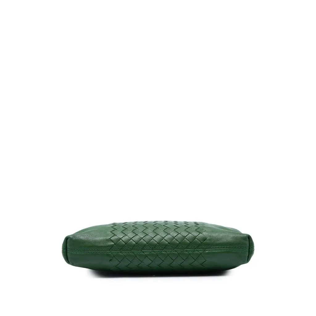 Bottega Veneta Intrecciato Trimmed Nappa Crossbody Green Leather Good - Inside View