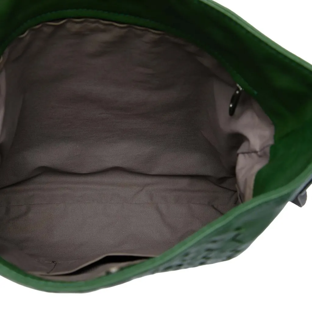 Bottega Veneta Intrecciato Trimmed Nappa Crossbody Green Leather Good - Model View