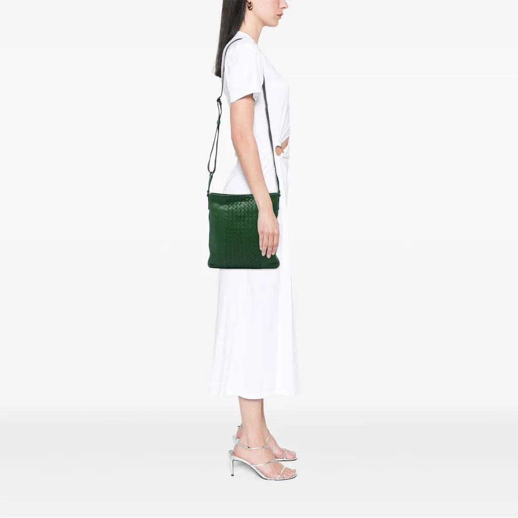 Bottega Veneta Intrecciato Trimmed Nappa Crossbody Green Leather Good - Box View