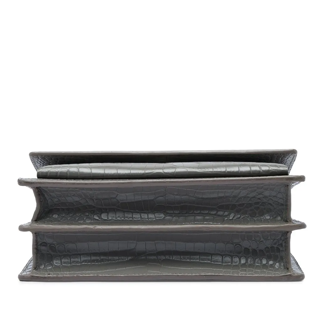 Saint Laurent Medium Croc Embossed Leather Monogram Sunset Crossbody MultiColor Leather Very good - Inside View