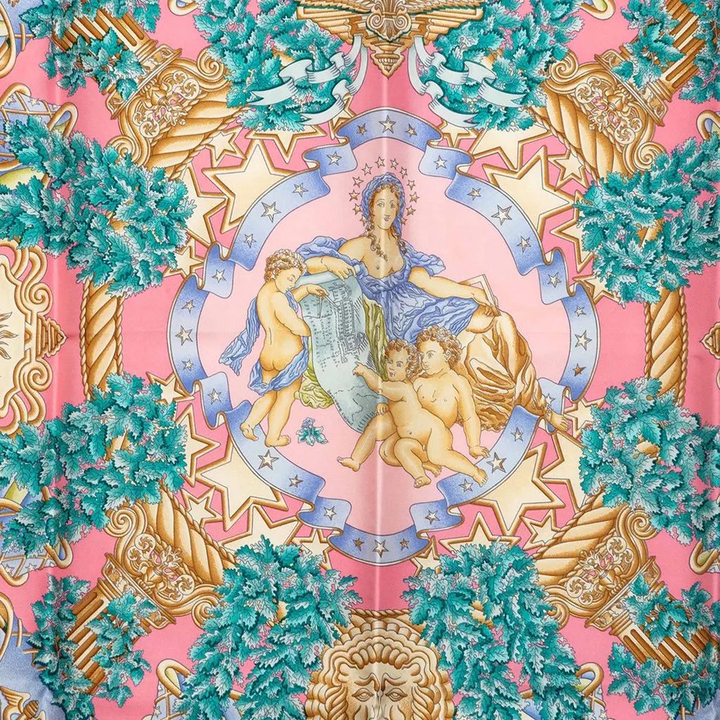 Hermès Europe Silk Scarf 90 Pink Silk Very good - Back View