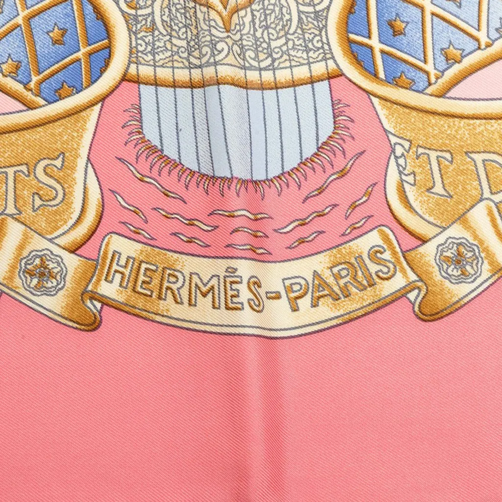 Hermès Europe Silk Scarf 90 Pink Silk Very good - Inside View