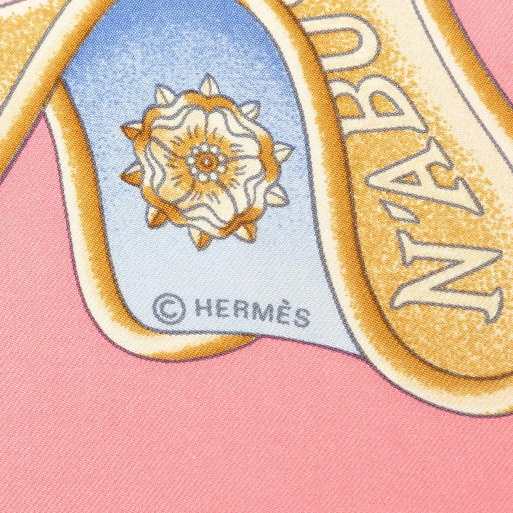 Hermès Europe Silk Scarf 90 Pink Silk Very good - Model View