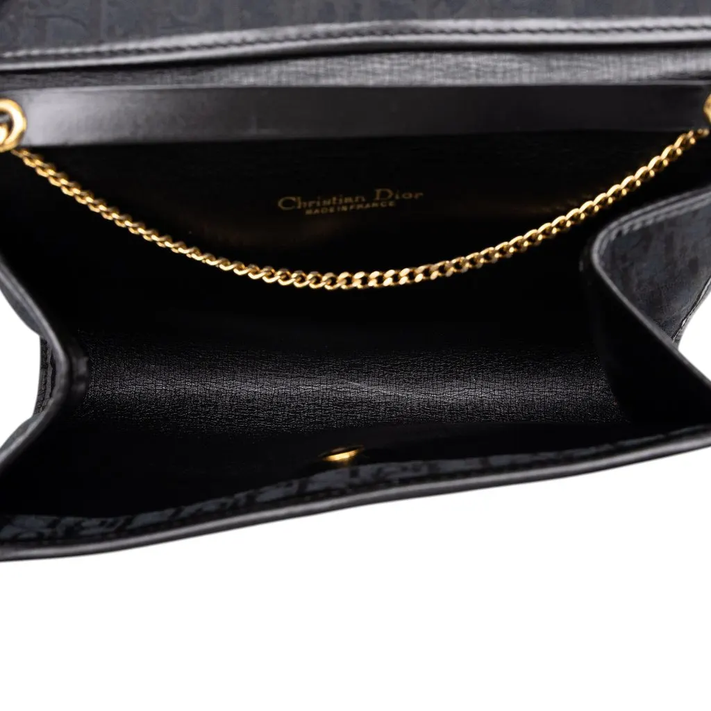 Dior Diorissimo Trotter Canvas Chain Shoulder Bag Black Canvas Good - Model View