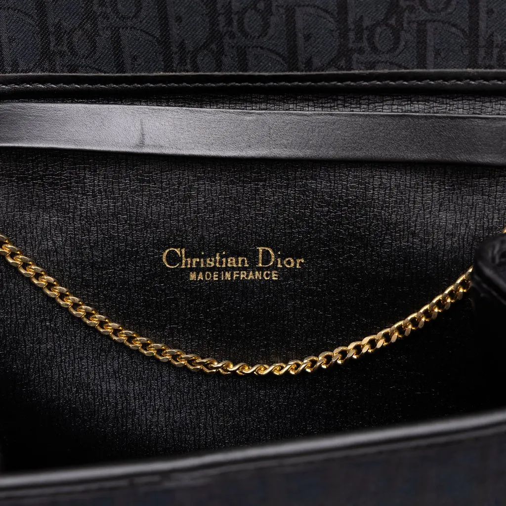 Dior Diorissimo Trotter Canvas Chain Shoulder Bag Black Canvas Good - Box View
