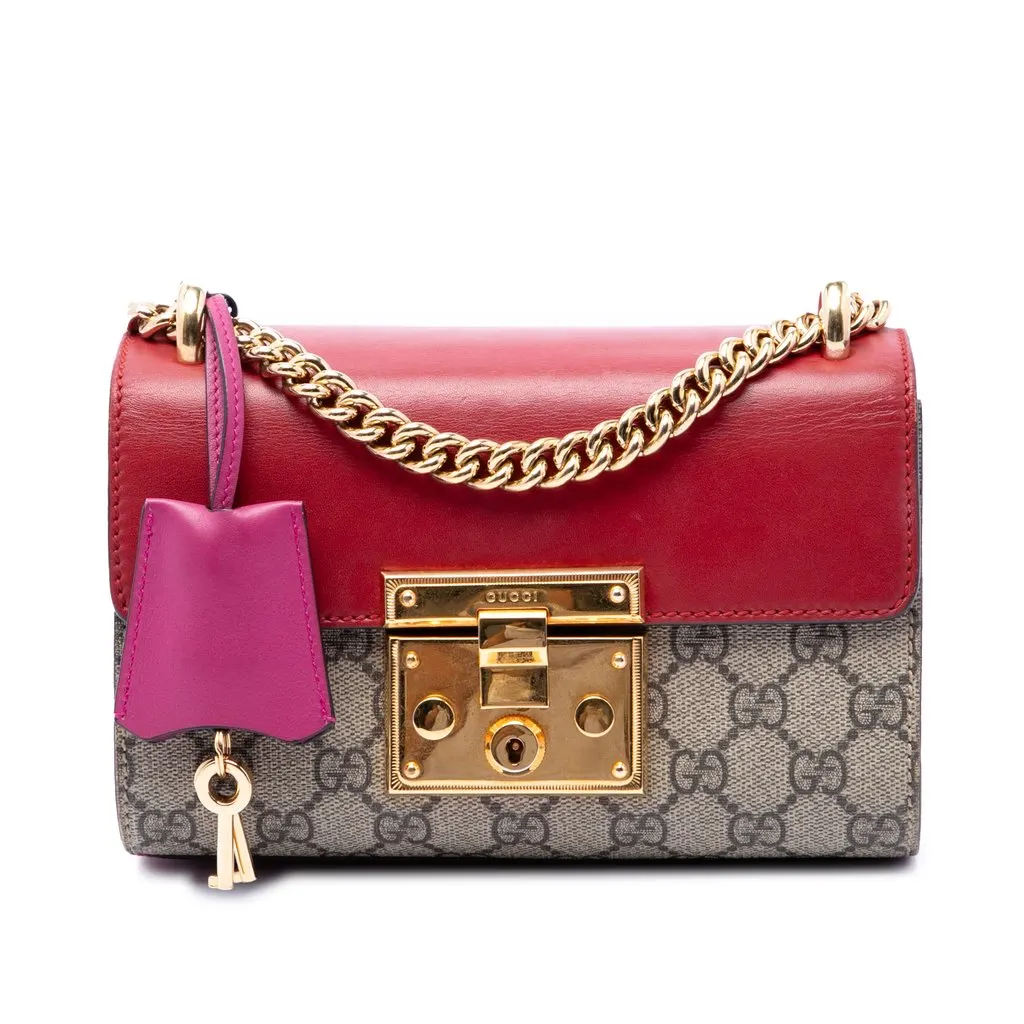 Gucci Small GG Supreme Padlock Crossbody Beige Very good - Front View