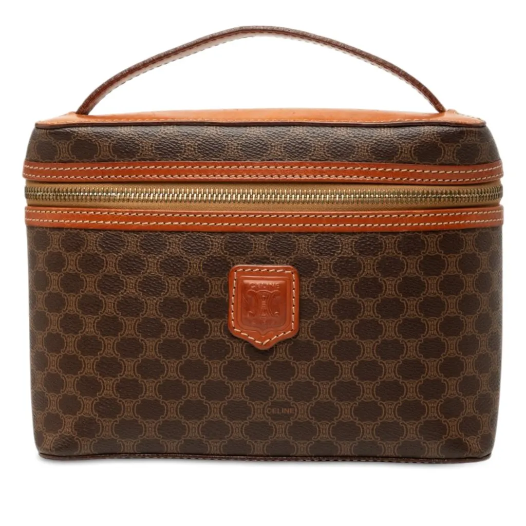 Celine Macadam Coated Canvas Vanity Bag Brown Canvas Very good - Front View