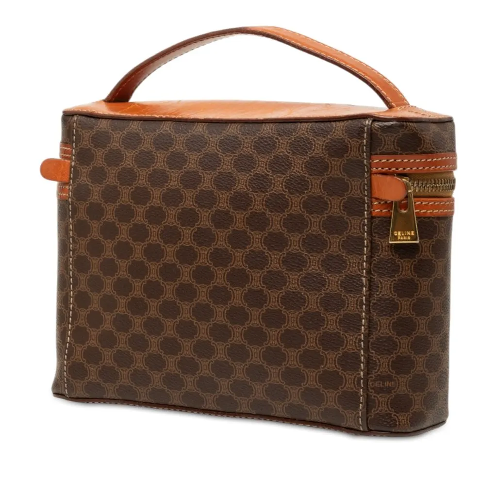 Celine Macadam Coated Canvas Vanity Bag Brown Canvas Very good - Back View