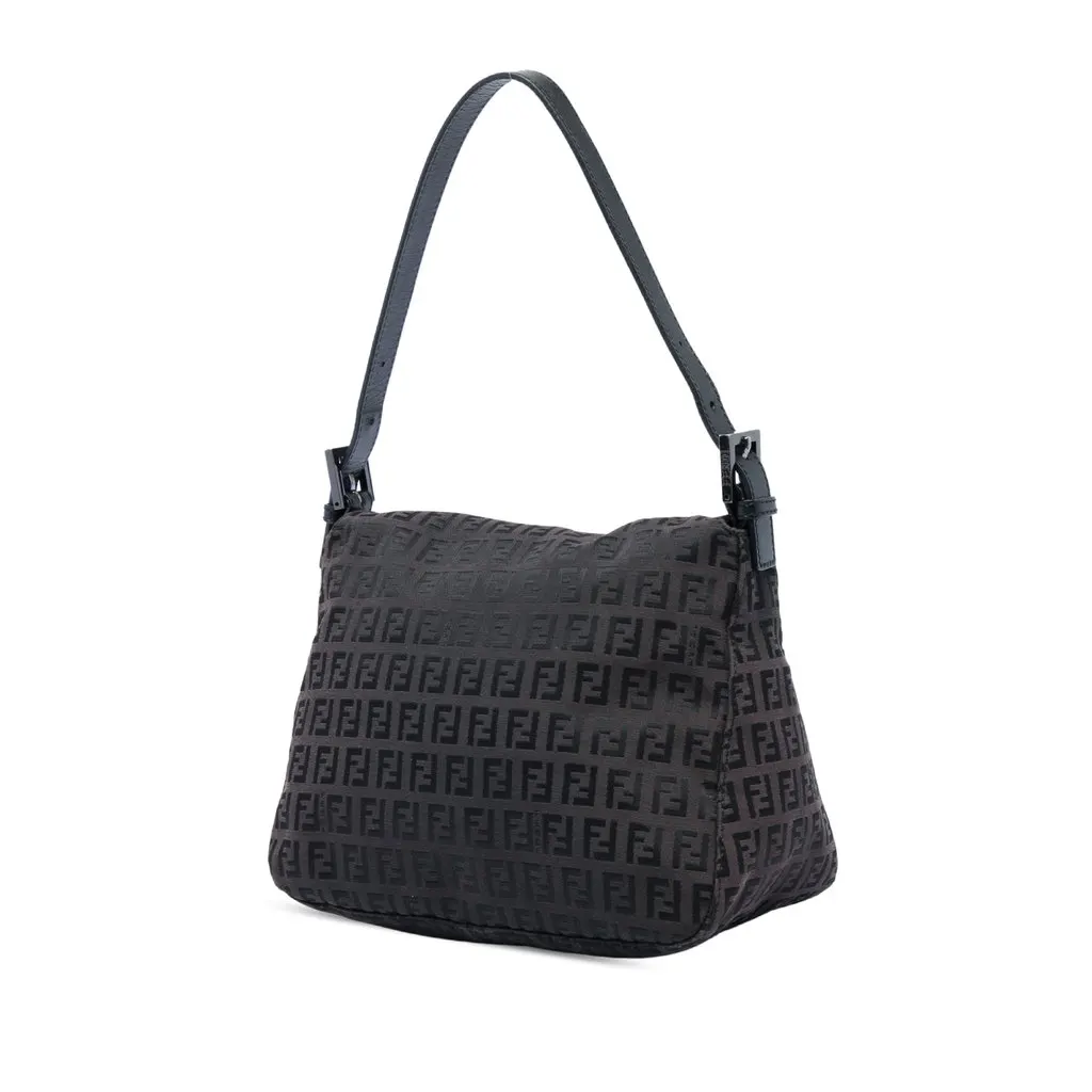 Fendi Zucchino Canvas Double Flap Mamma Brown Very good - Back View