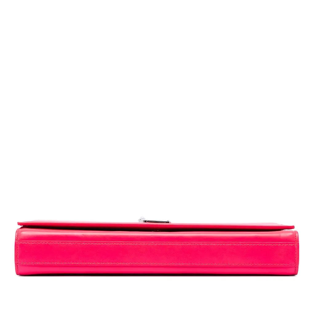 Saint Laurent Smooth Calfskin Monogram Cassandre Clutch Pink Leather Good - Inside View