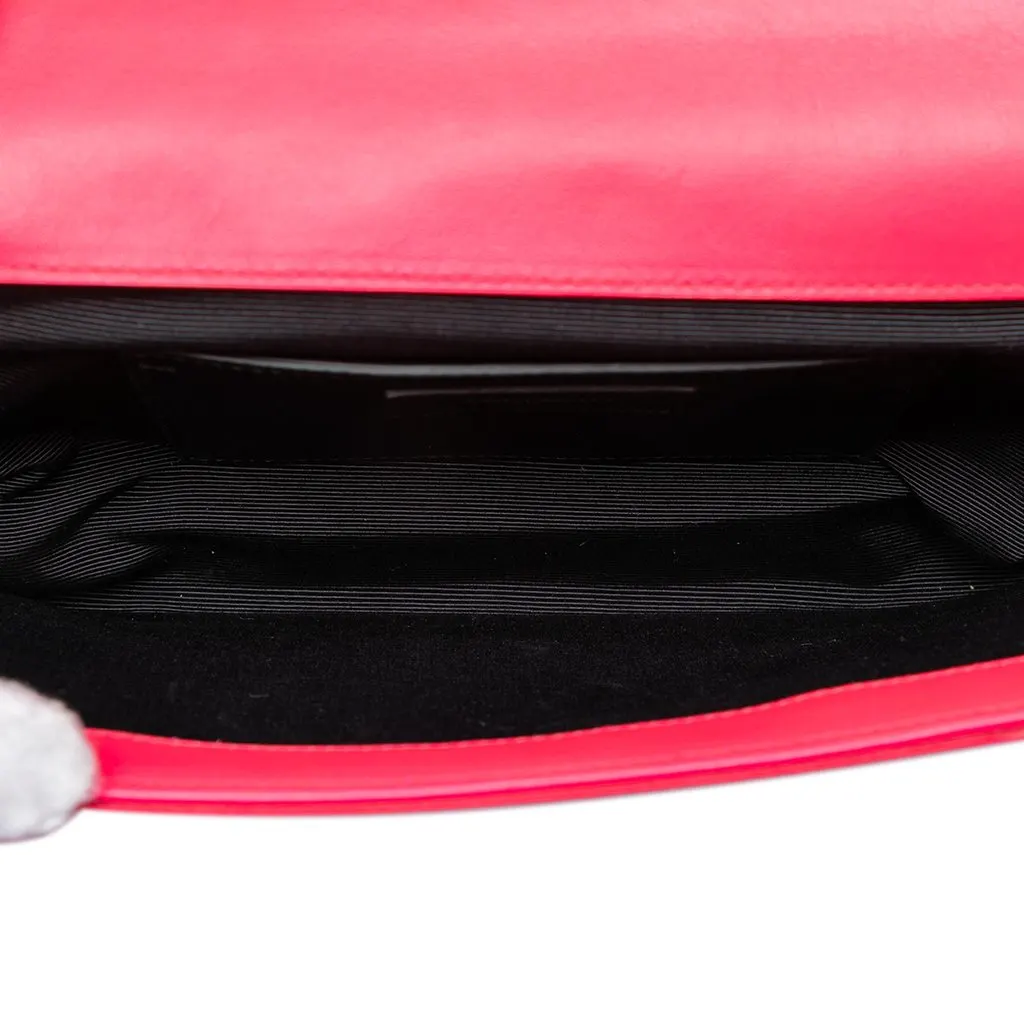 Saint Laurent Smooth Calfskin Monogram Cassandre Clutch Pink Leather Good - Model View
