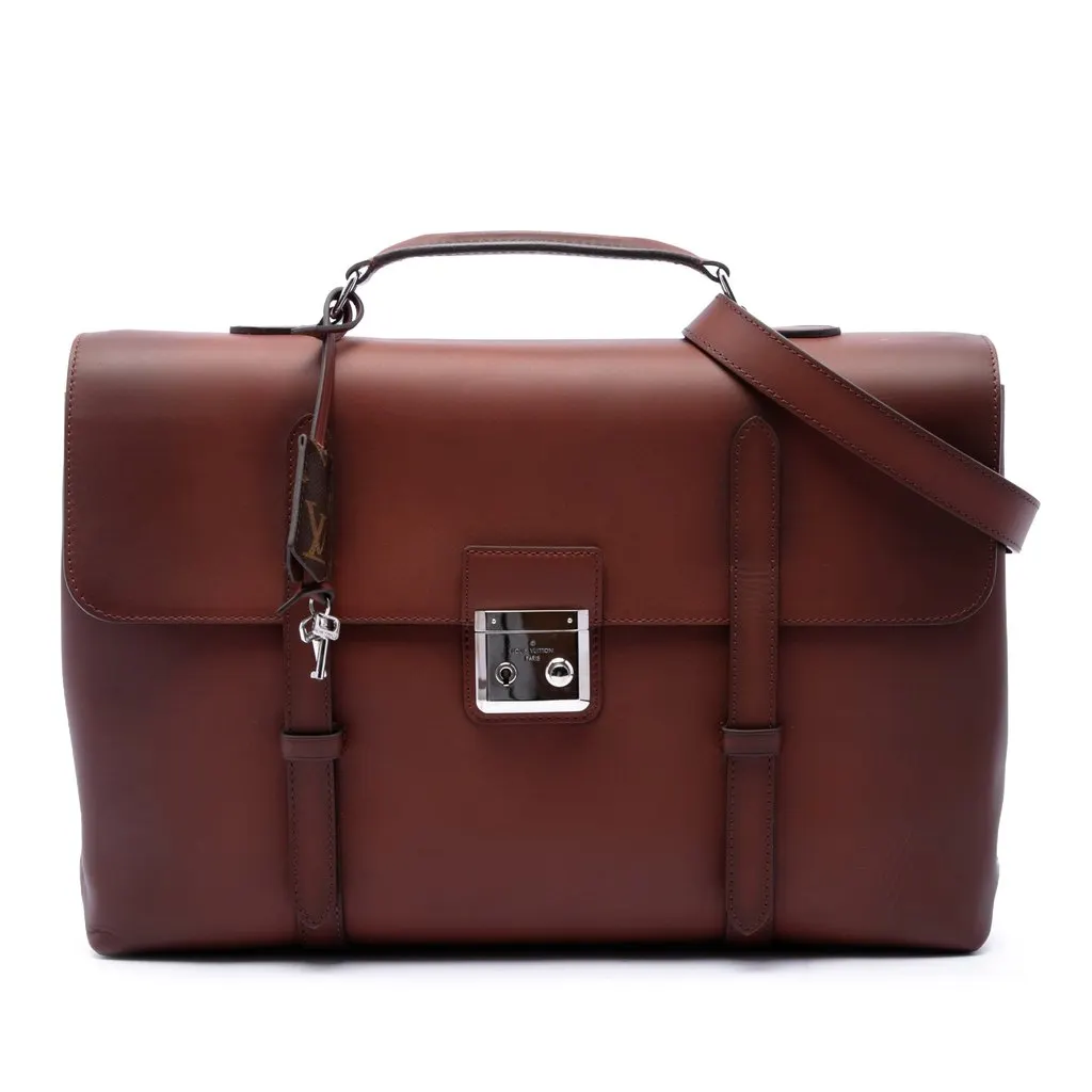 Louis Vuitton Leather Ombre Cartable Briefcase Brown Leather Very good - Front View