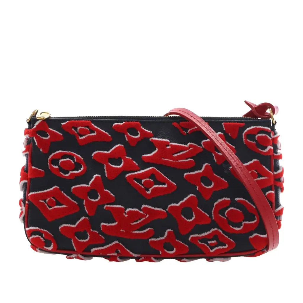 Louis Vuitton Urs Fischer Monogram Tuffetage Pochette Accessoires Red Very good - Front View