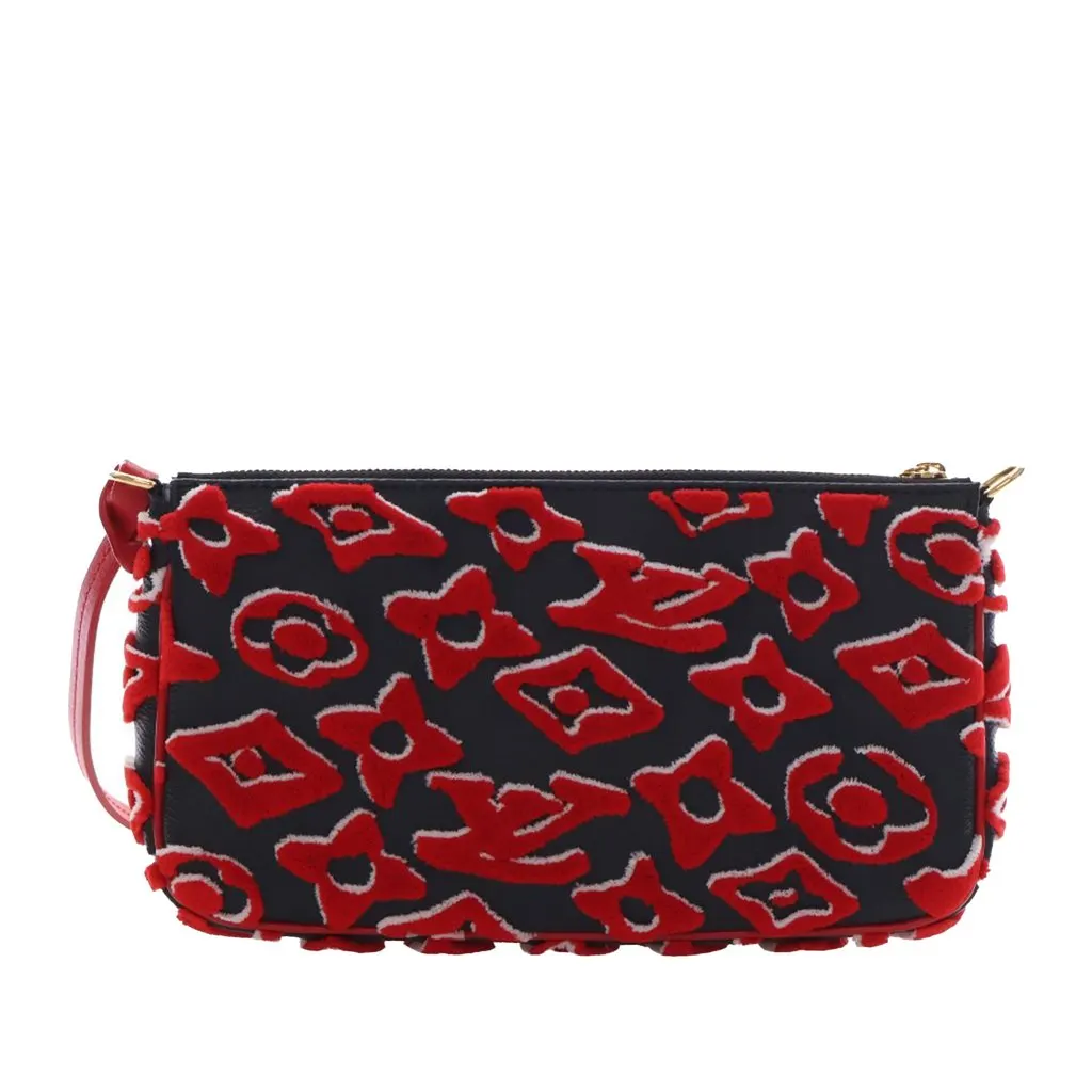 Louis Vuitton Urs Fischer Monogram Tuffetage Pochette Accessoires Red Very good - Model View