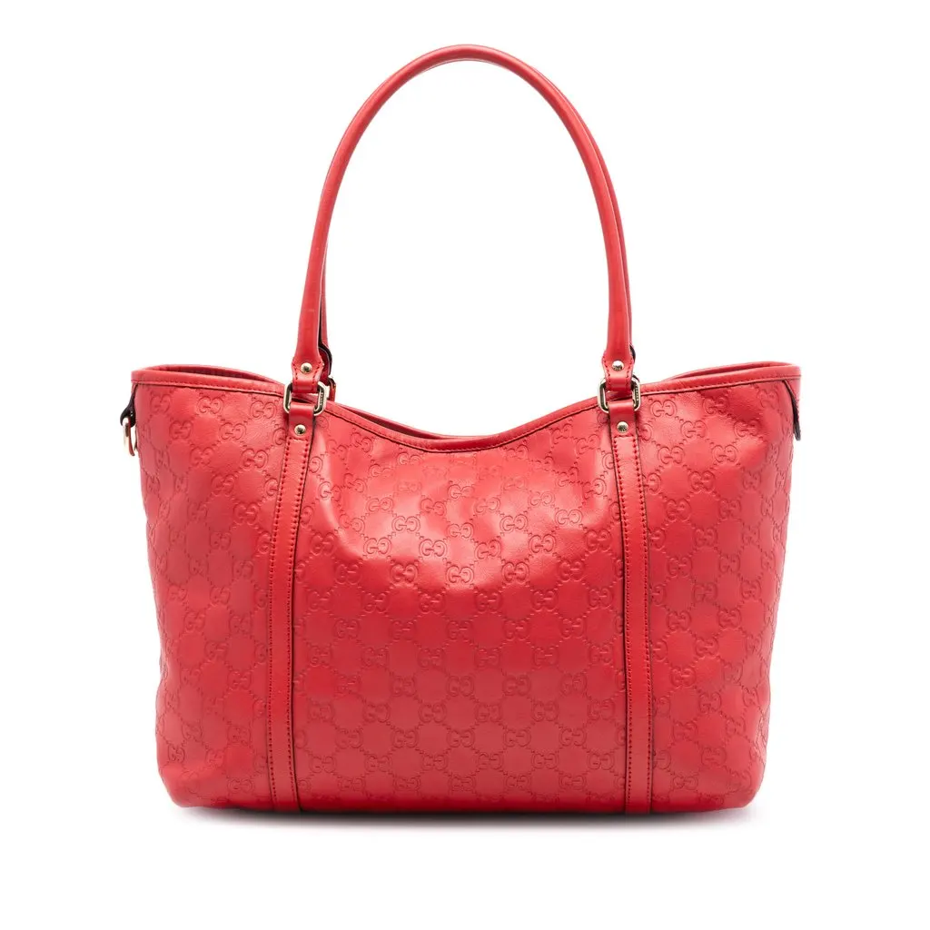 Gucci Medium Guccissima Joy Tote Red Leather Very good - Front View