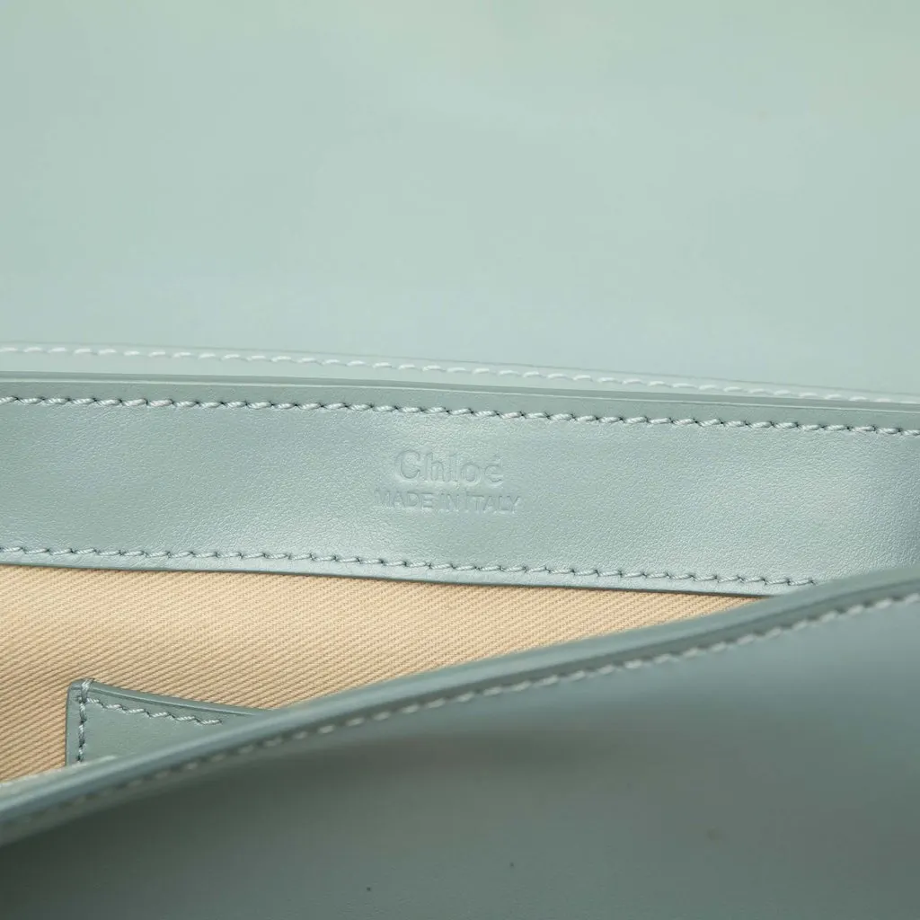 Chloé Calfskin and Suede C Clutch With Chain Blue Leather Good - Box View