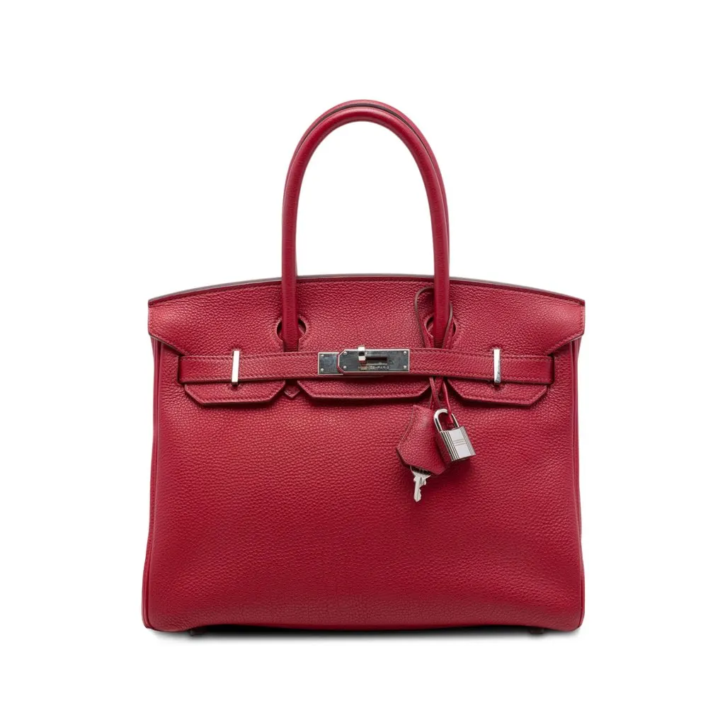 Hermès Togo Birkin Retourne 30 Red Leather Good - Front View