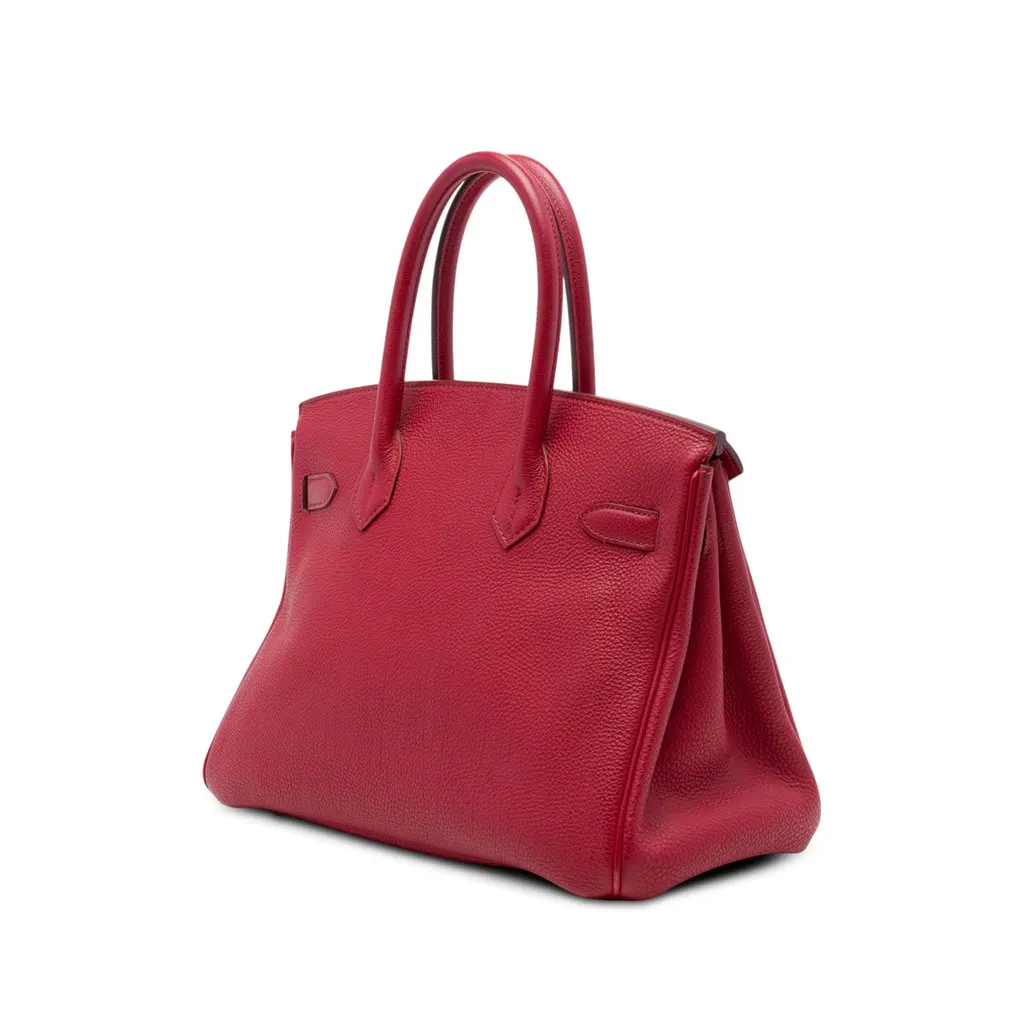 Hermès Togo Birkin Retourne 30 Red Leather Good - Back View