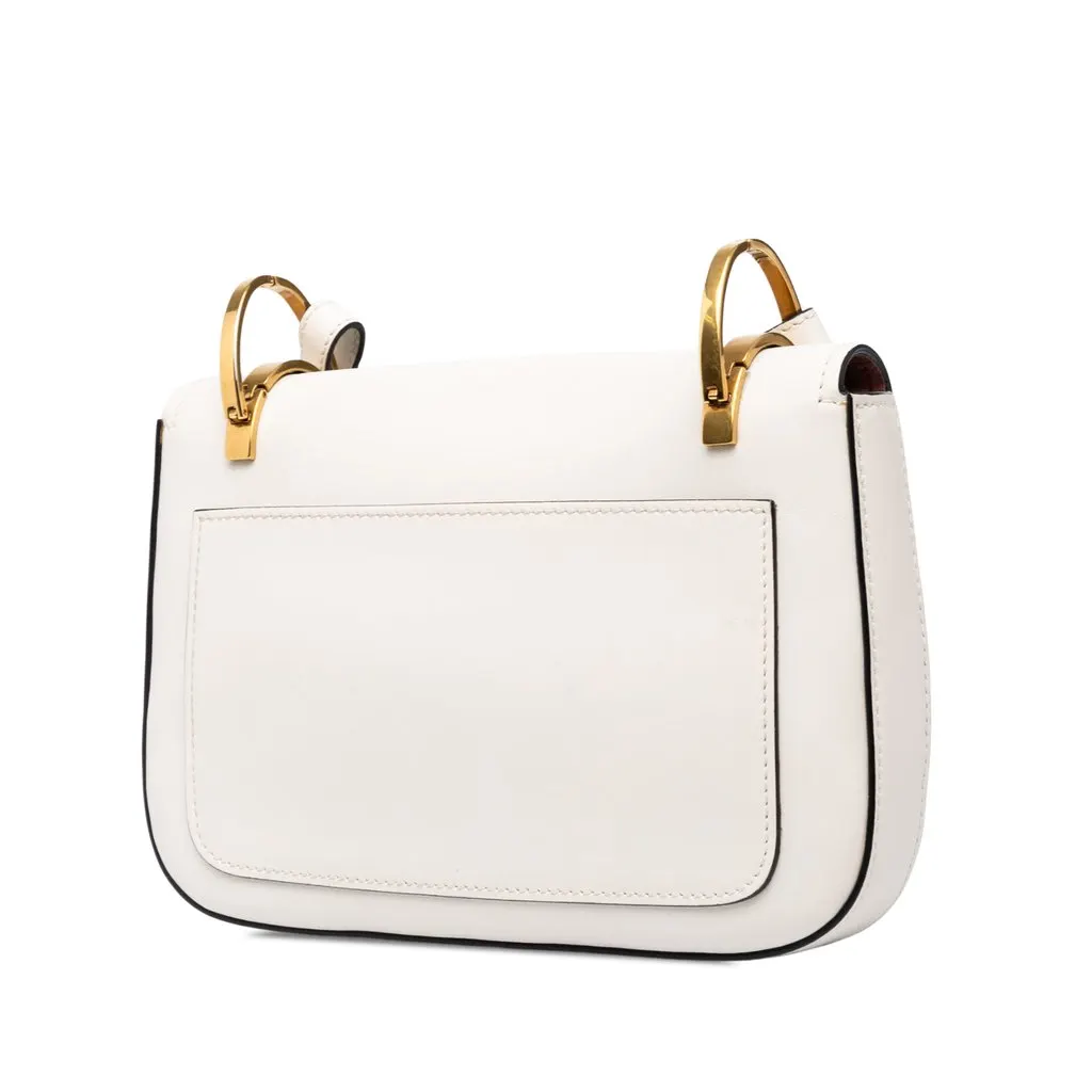 Prada City Calf Pionniere Saddle Bag White Leather Good - Back View