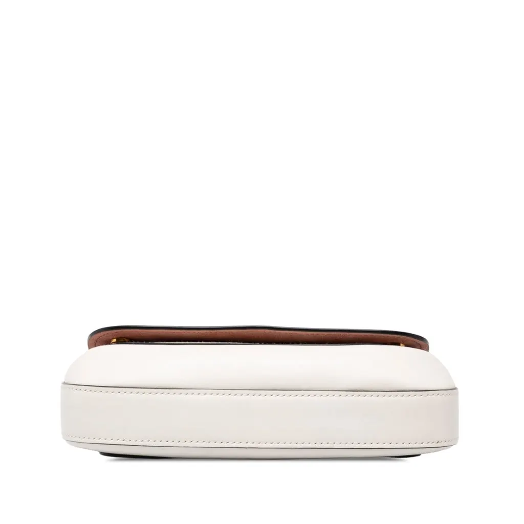 Prada City Calf Pionniere Saddle Bag White Leather Good - Inside View