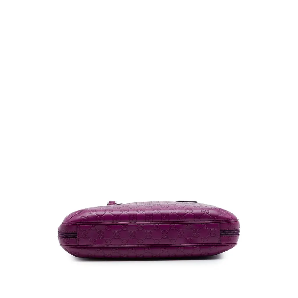 Gucci Guccissima Business Bag Purple Leather Good - Inside View