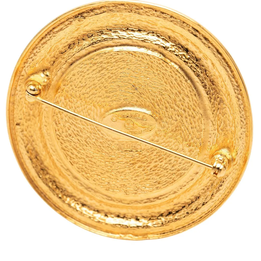 Chanel Gold Plated 31 Rue Cambon Round Brooch Gold Metal Very good - Inside View
