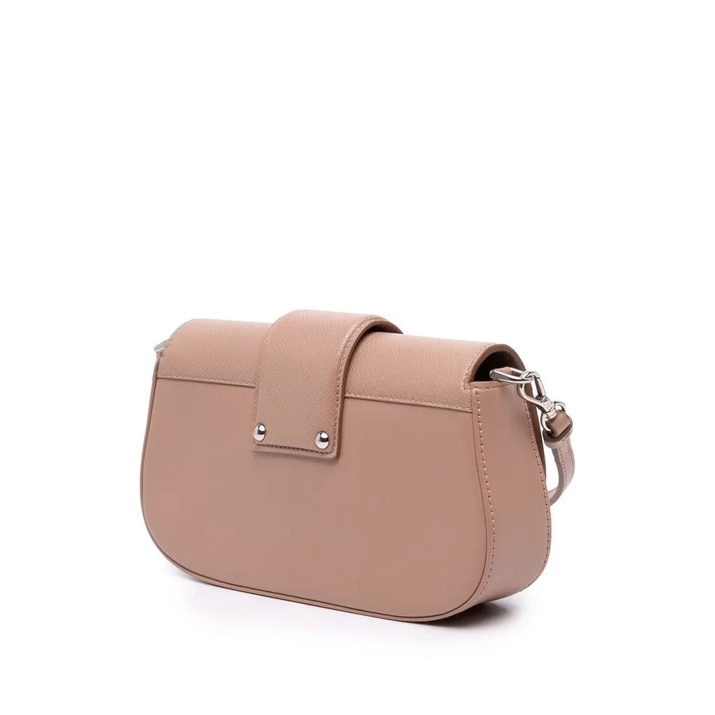 Prada Mini Saffiano and City Calf Sidonie Crossbody Brown Leather Very good - Back View