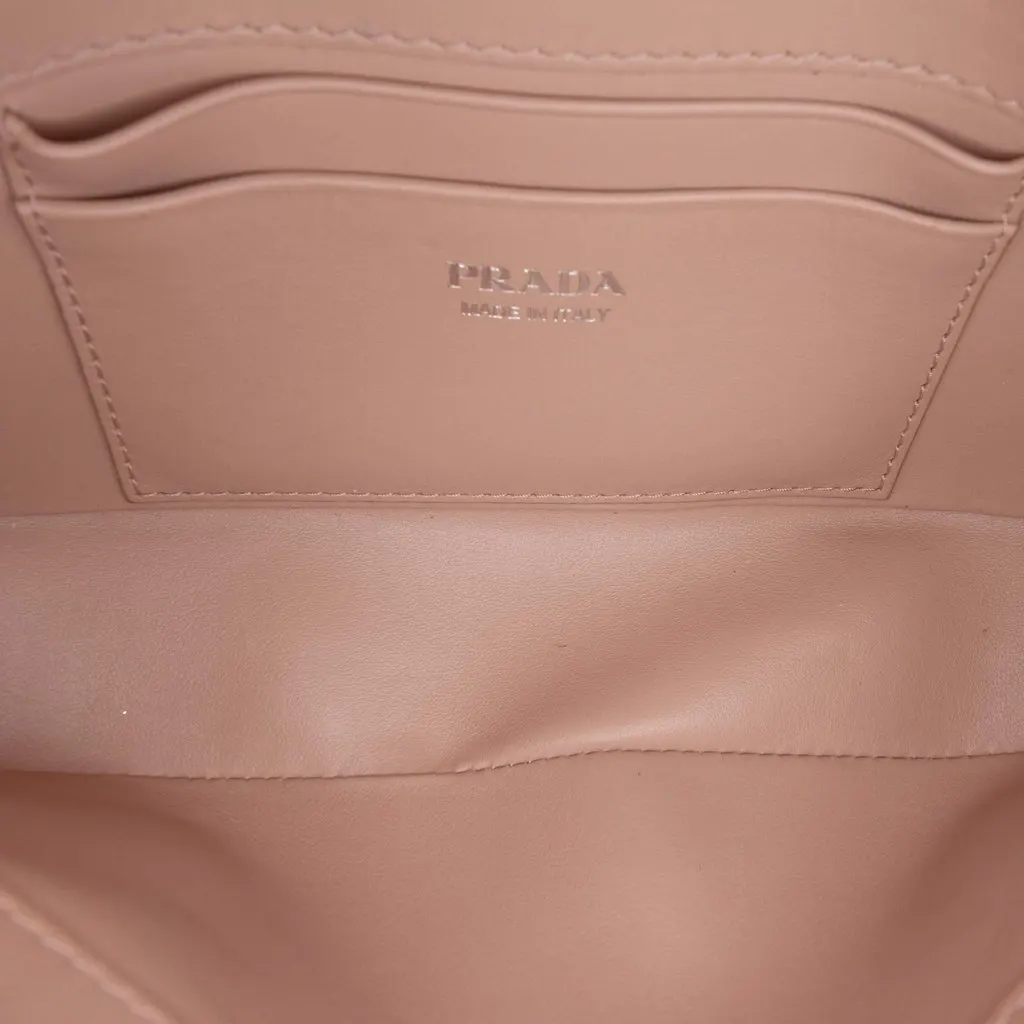 Prada Mini Saffiano and City Calf Sidonie Crossbody Brown Leather Very good - Model View