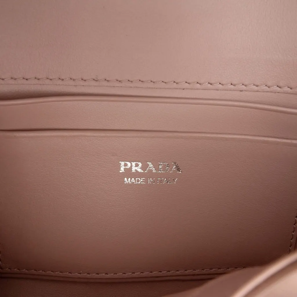 Prada Mini Saffiano and City Calf Sidonie Crossbody Brown Leather Very good - Box View