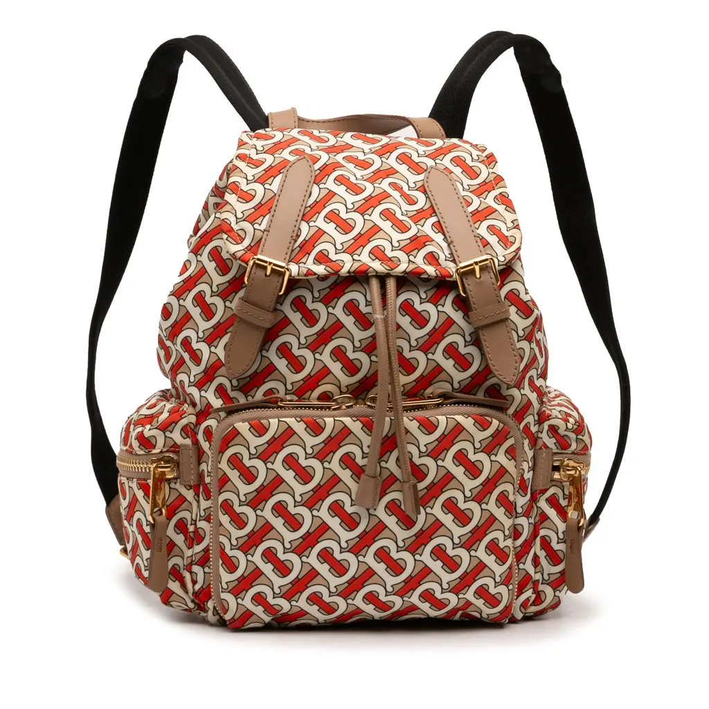 Burberry Medium TB Monogram Nylon Backpack Brown Very good - Front View