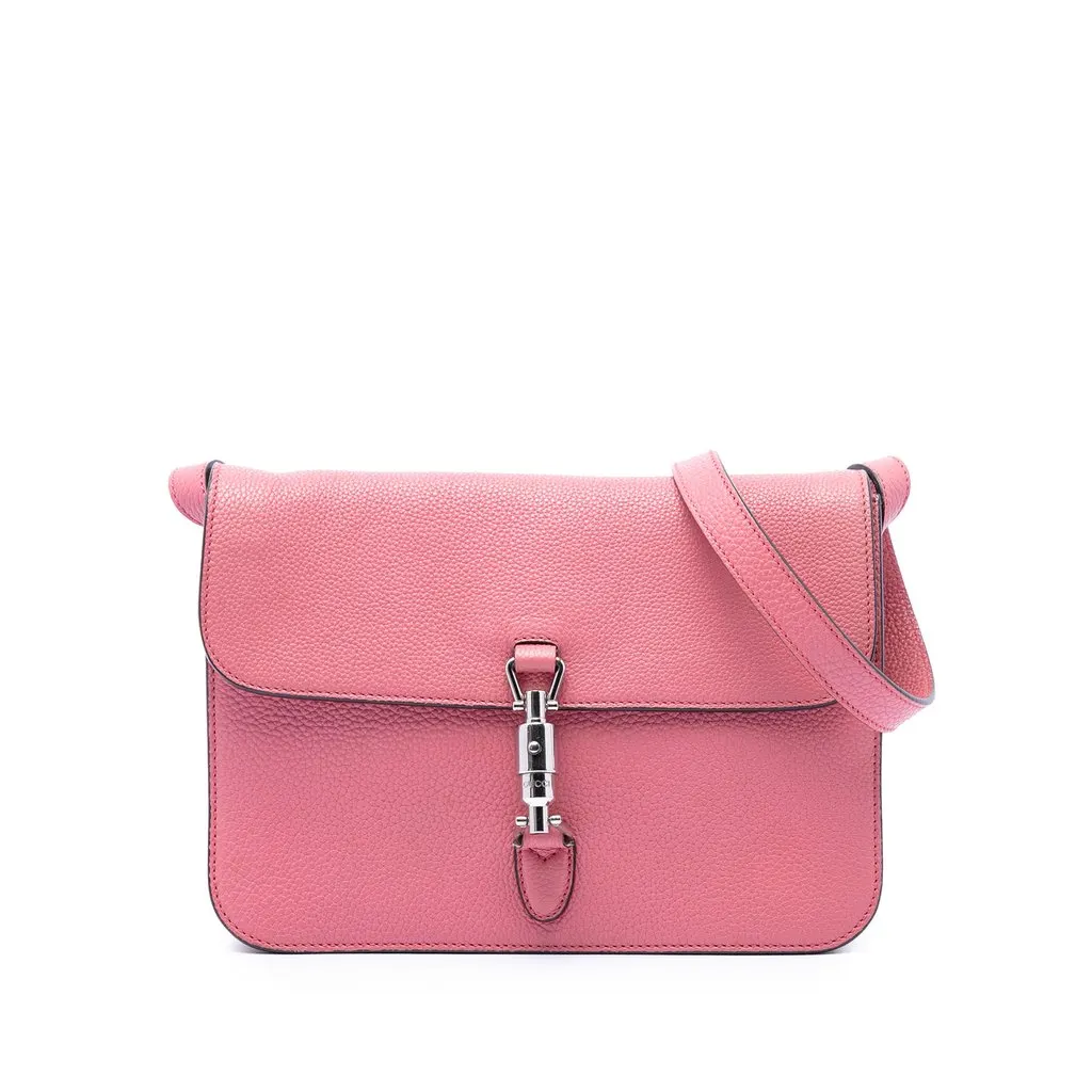 Gucci Calfskin Soft Jackie Convertable Crossbody Pink Leather Very good - Front View