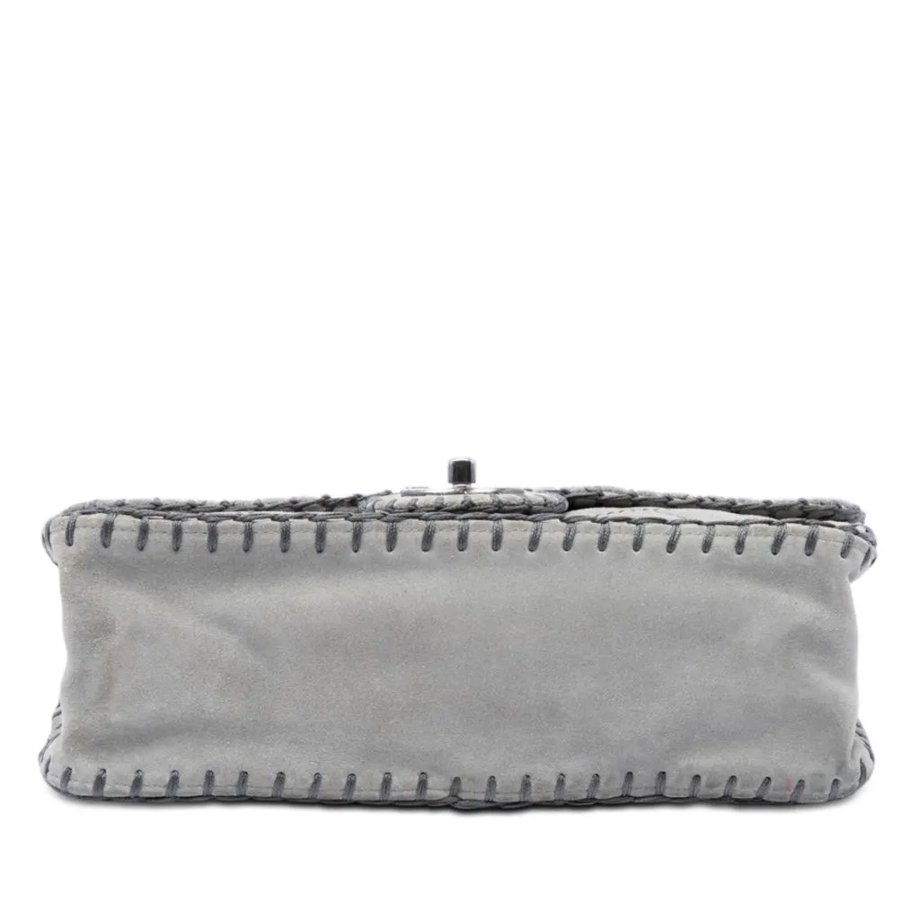 Chanel Medium CC Quilted Suede Whipstitch Single Flap MultiColor Leather Very good - Inside View