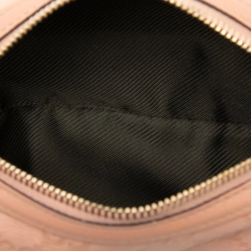 Gucci Guccissima Cosmetic Pouch Pink Leather Very good - Model View