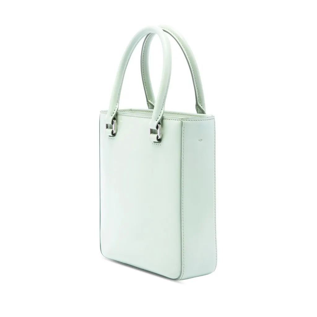 Prada Small Spazzolato Leather Satchel Green Leather Very good - Back View