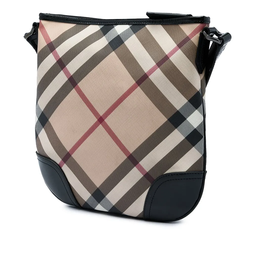 Burberry Supernova Check Coated Canvas Dryden Crossbody Beige Canvas Very good - Back View