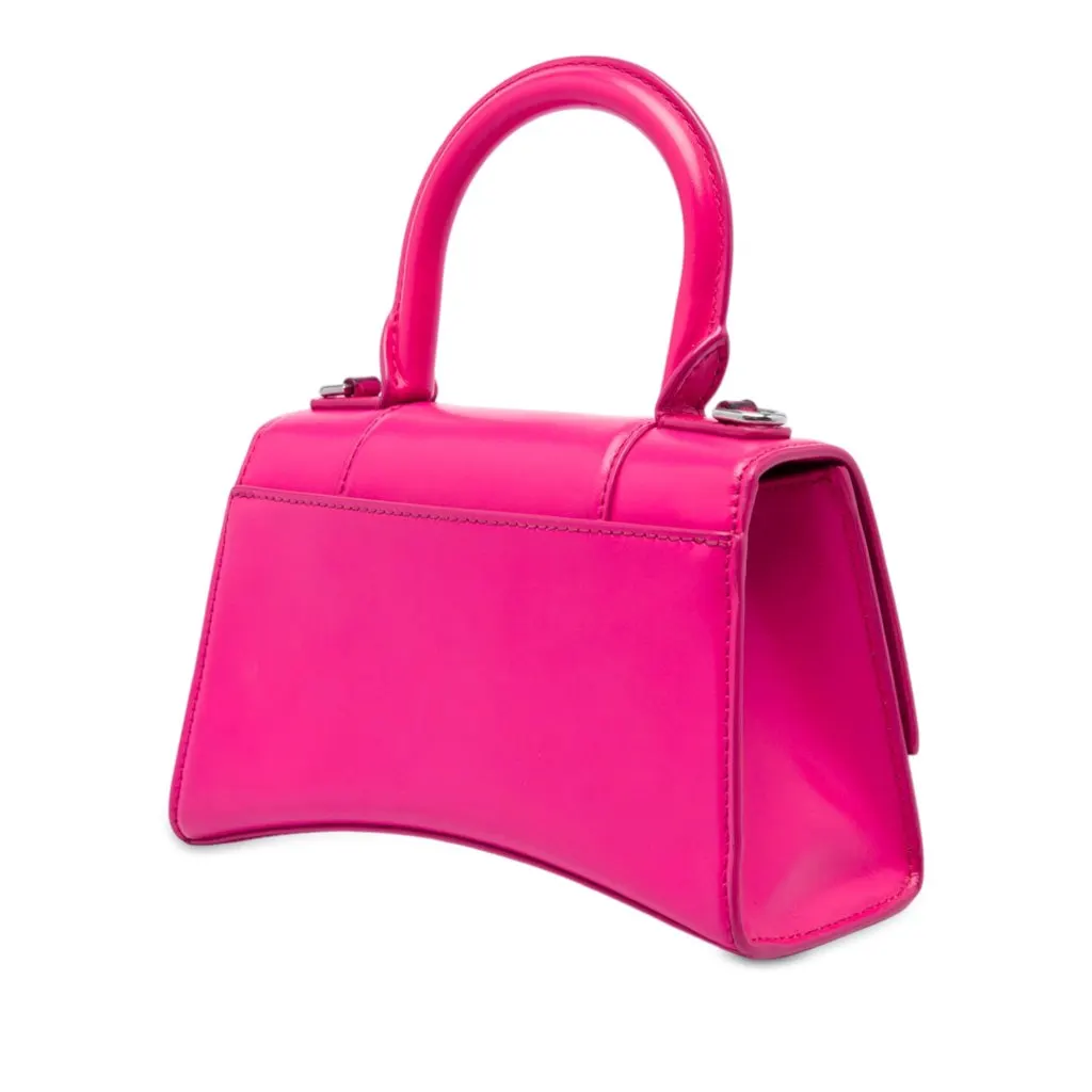 Balenciaga Calfskin Hourglass Top Handle Bag XS Pink Leather Very good - Back View