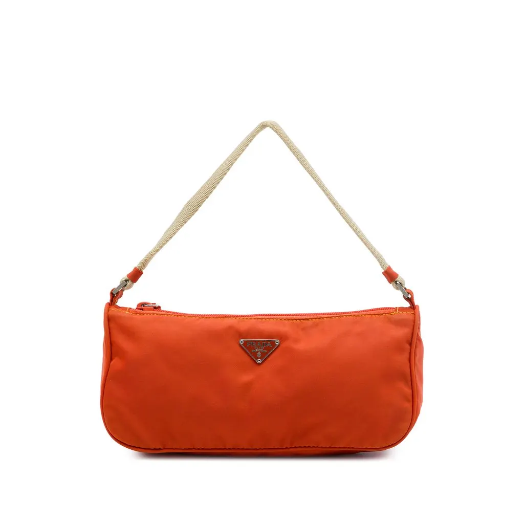 Prada Tessuto Pochette Orange Polyamide Very good - Front View